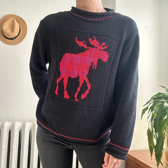 Vintage moose knit sweater - Picture 4 of 4